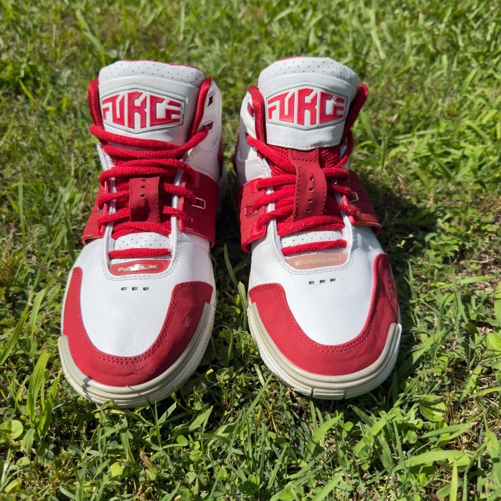 Nike Air Force Max 2005 White Varsity Red Basketball Shoes 312769-101 Mens 9